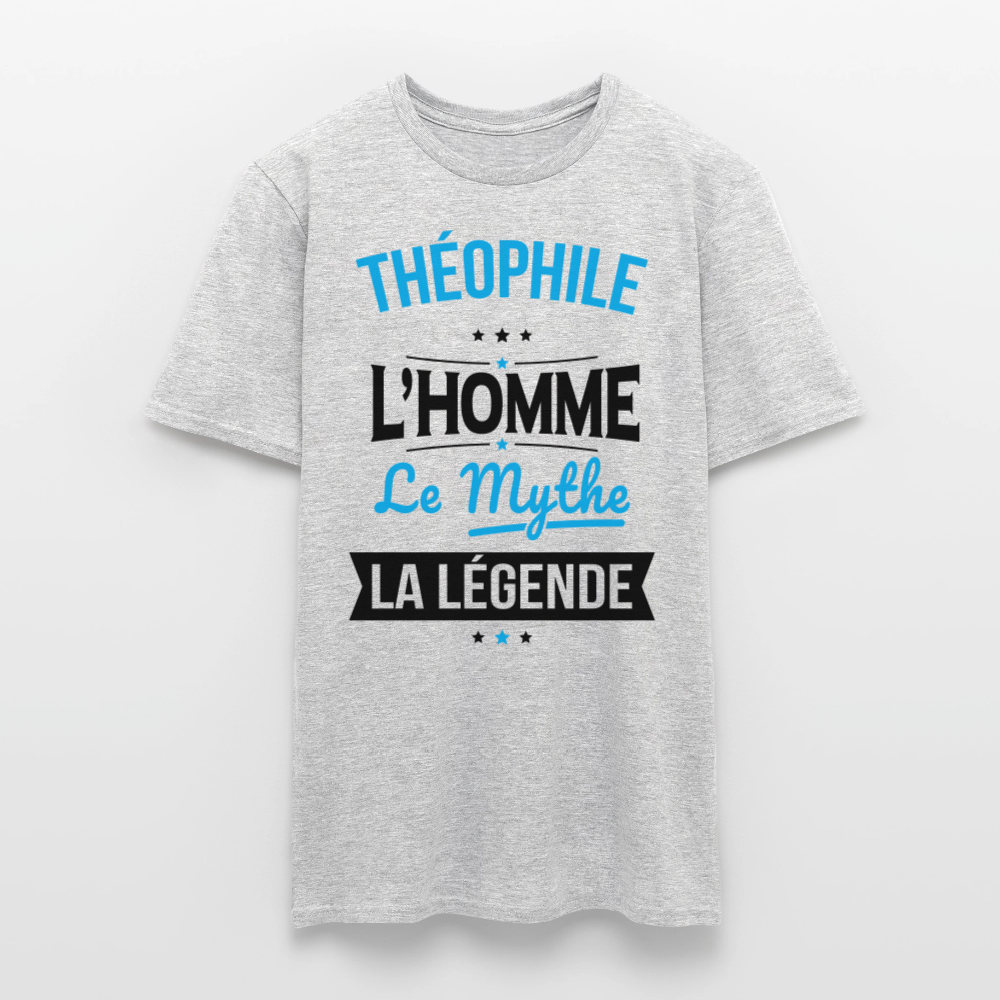 T-shirt Homme - Théophile - l'Homme - le Mythe - la Légende - gris chiné