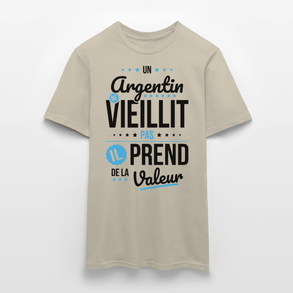 T-shirt Homme - Un Argentin ne vieillit pas - beige sable