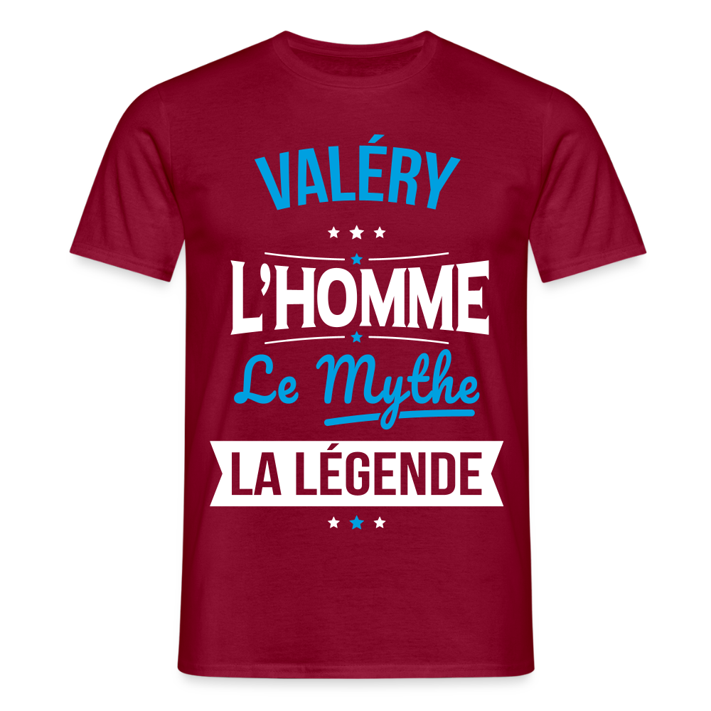T-shirt Homme - Valéry - l'Homme - le Mythe - la Légende - rouge brique