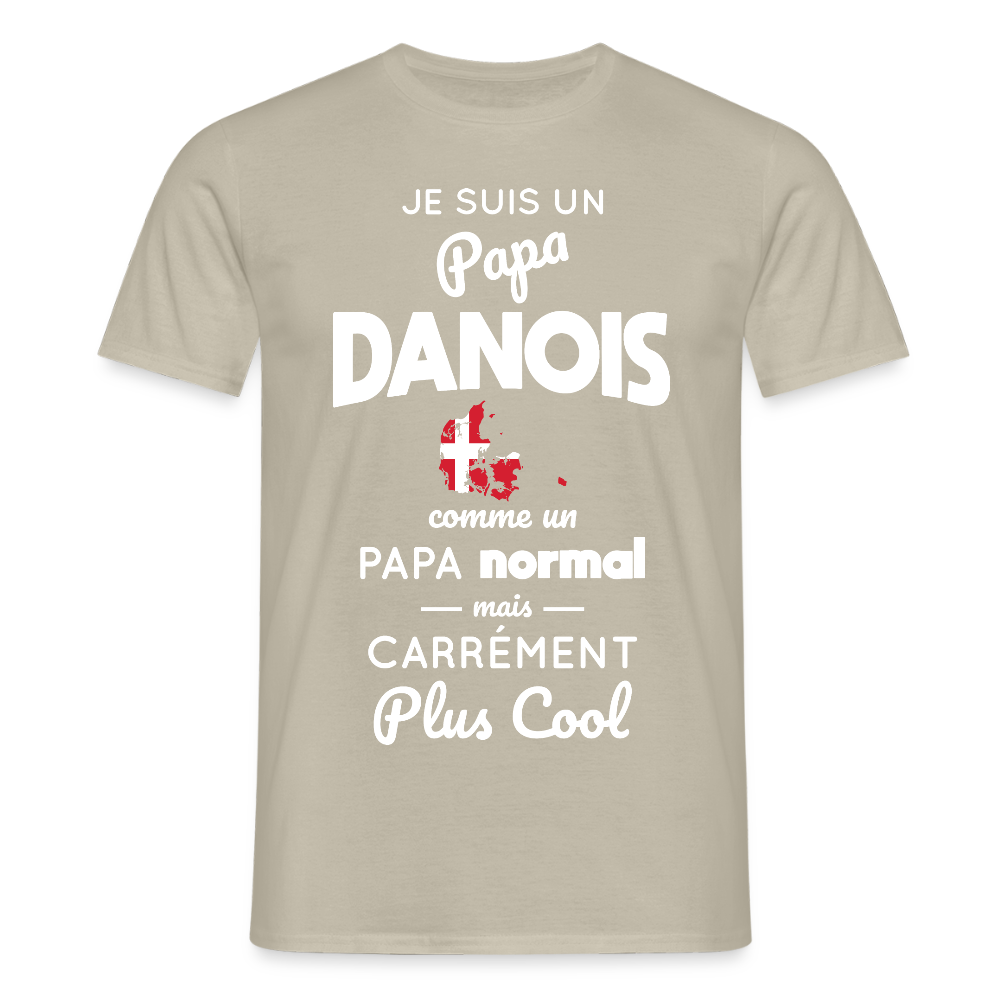 T-shirt Homme - Papa Danois Plus Cool - beige sable