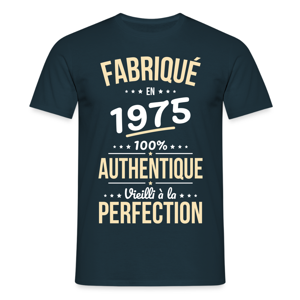 T-shirt Homme - Anniversaire 50 Ans - Fabriqué en 1975 - marine
