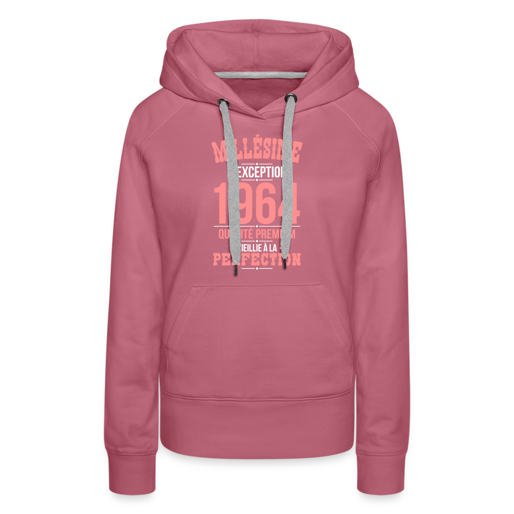 Sweat à capuche Premium Femme - Anniversaire 61 Ans - Millésime 1964 - mauve