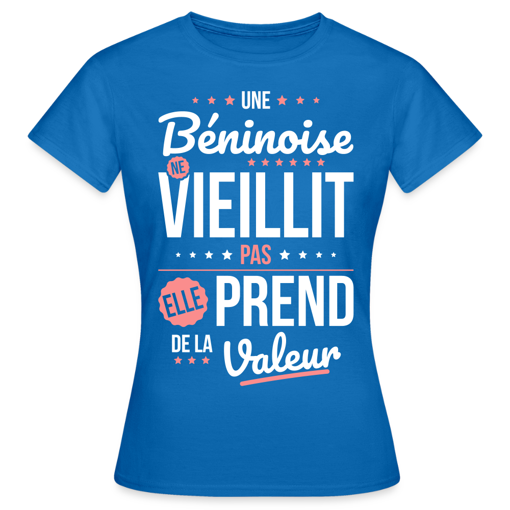 T-shirt Femme - Une Béninoise ne vieillit pas - bleu royal