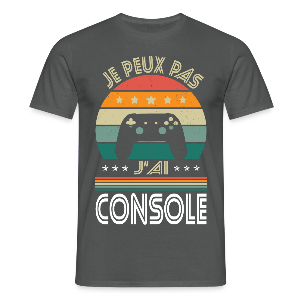 T-shirt Homme - Je peux pas j'ai Console - charbon