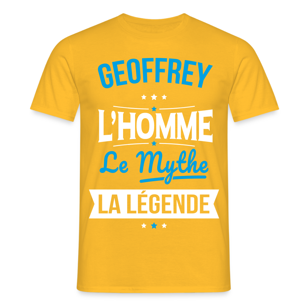 T-shirt Homme - Geoffrey - l'Homme - le Mythe - la Légende - jaune
