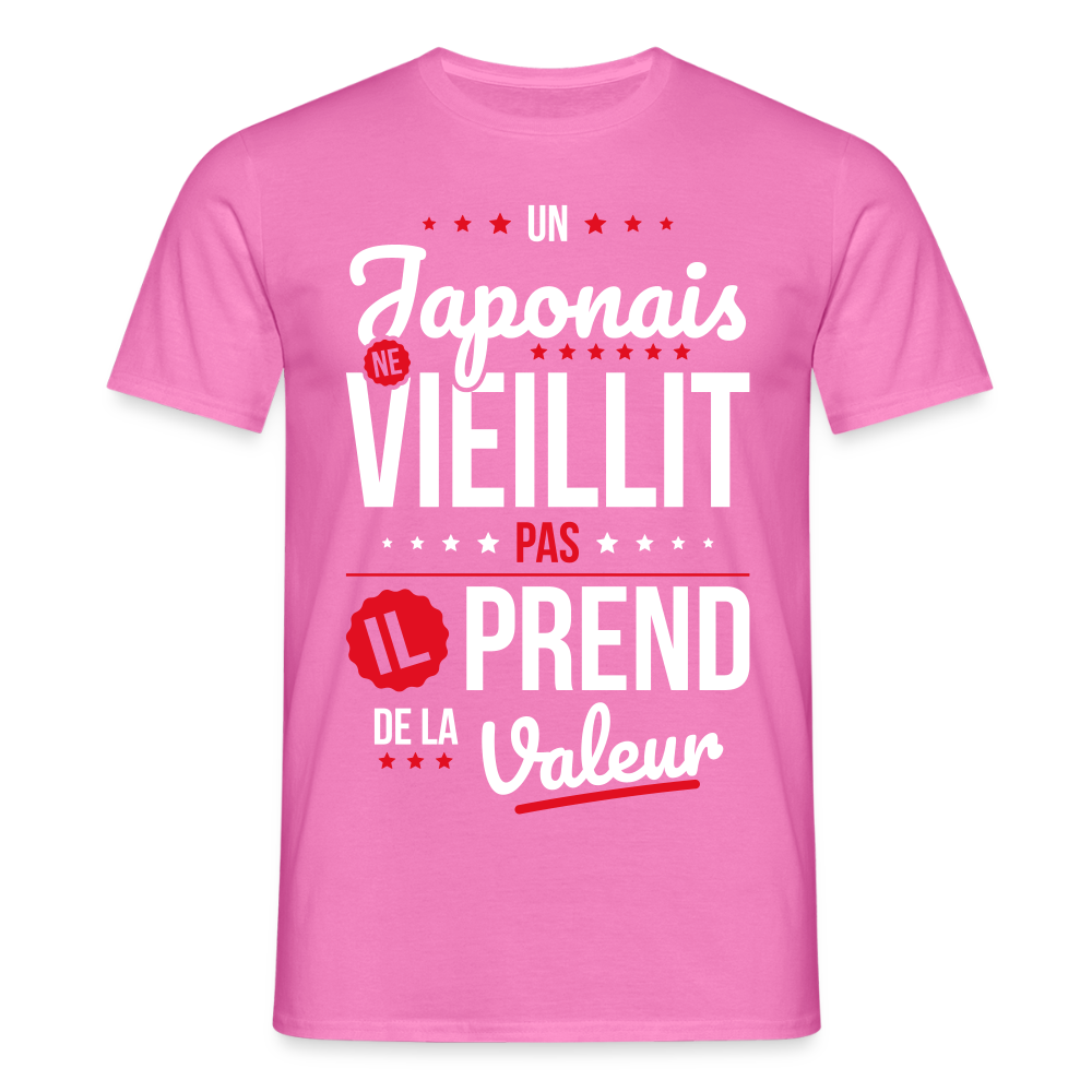 T-shirt Homme - Un Japonais ne vieillit pas - rose