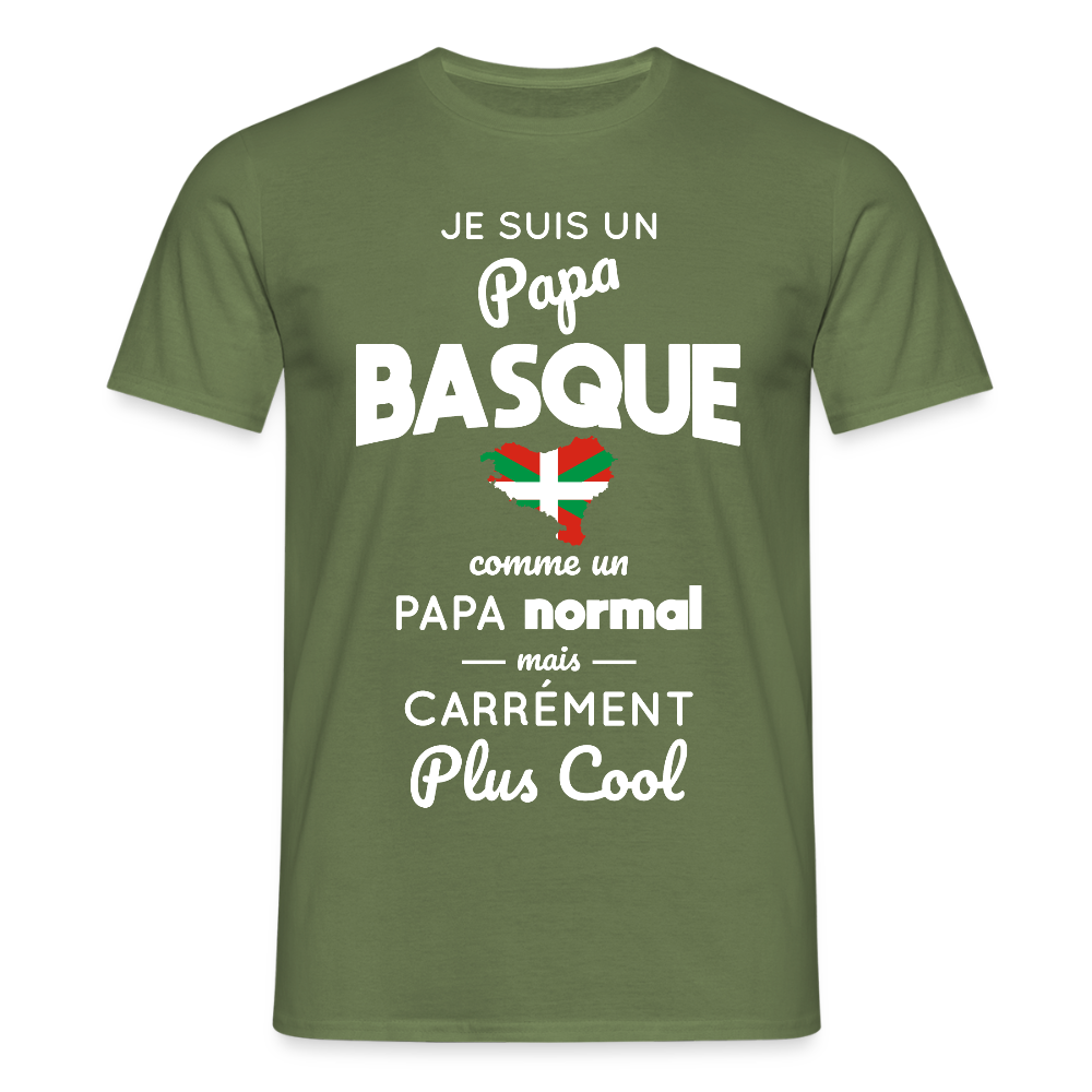 T-shirt Homme - Papa Basque Plus Cool - vert militaire