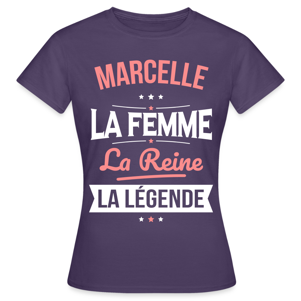 T-shirt Femme - Marcelle - la Femme - la Reine - la Légende - violet foncé