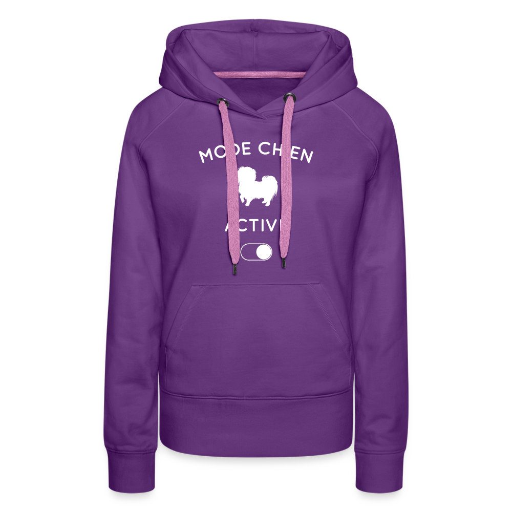 Sweat à capuche Premium Femme - Mode chien activé - violet