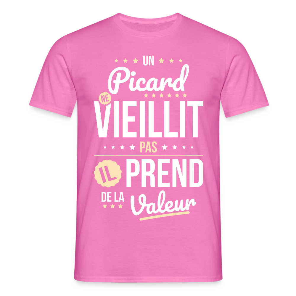 T-shirt Homme - Un Picard ne vieillit pas - rose