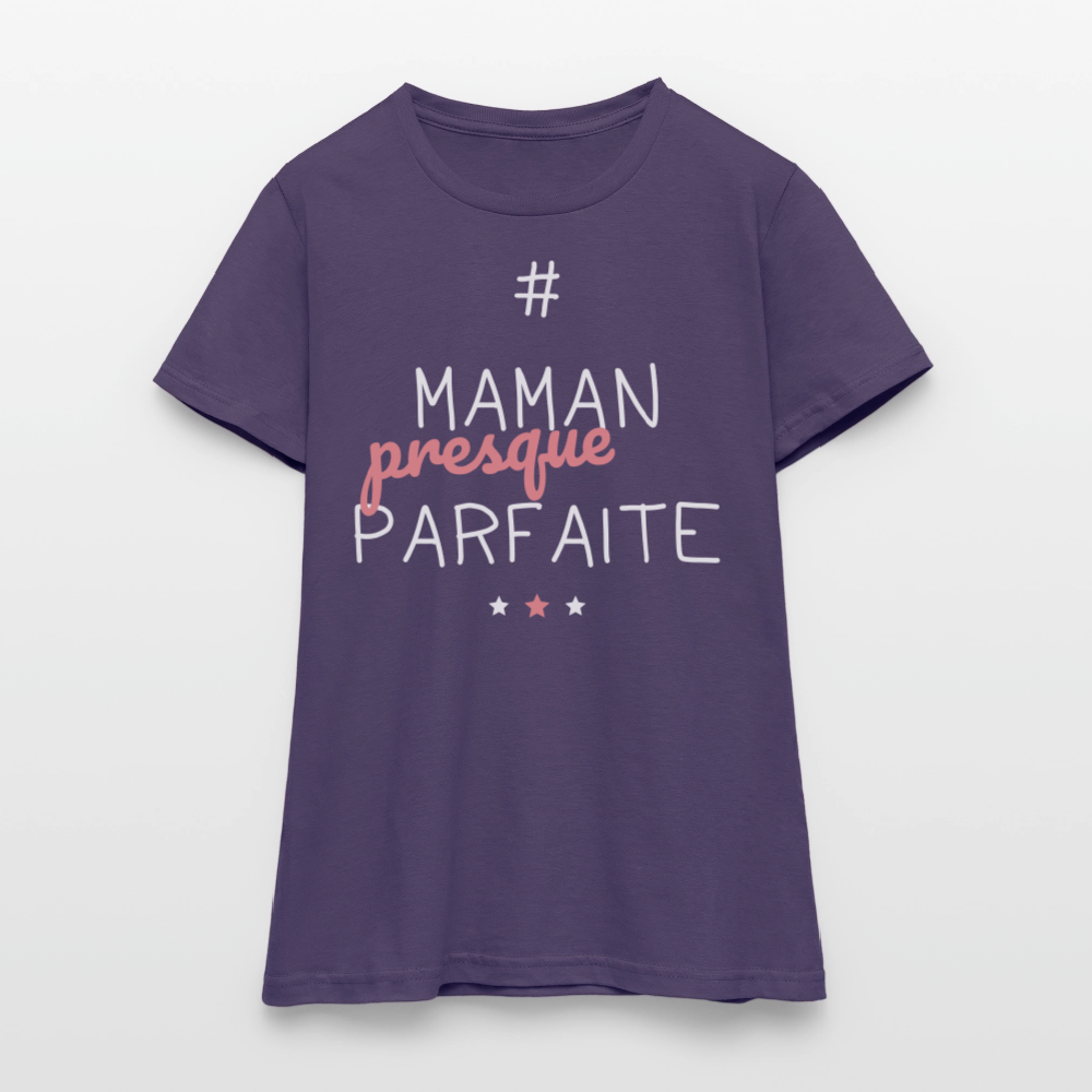 T-shirt Femme - Maman presque parfaite - violet foncé
