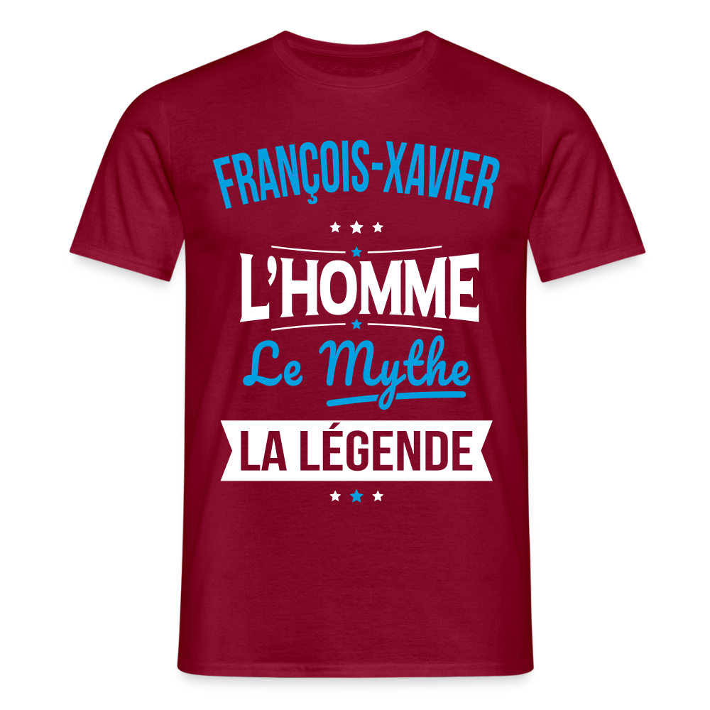 T-shirt Homme - François-Xavier - l'Homme - le Mythe - la Légende - rouge brique