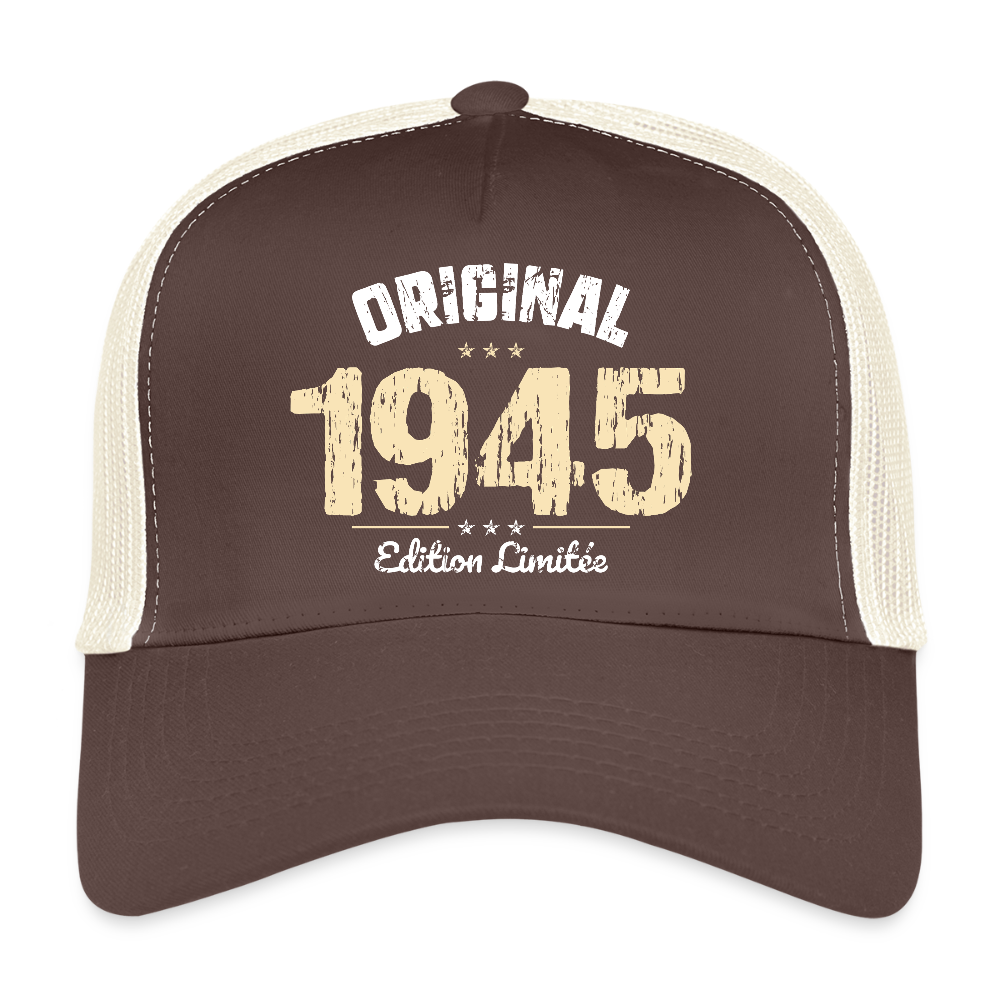 Casquette Trucker - Anniversaire 80 Ans - Original 1945 - marron/beige