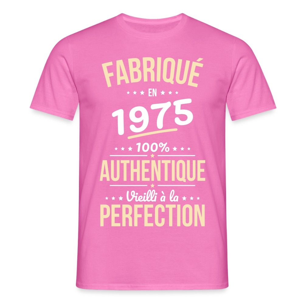 T-shirt Homme - Anniversaire 50 Ans - Fabriqué en 1975 - rose