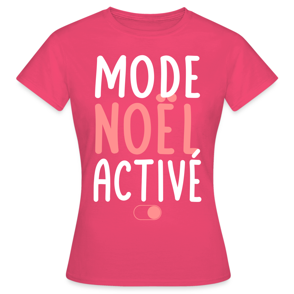 T-shirt Femme - Mode Noël activé - rose azalée