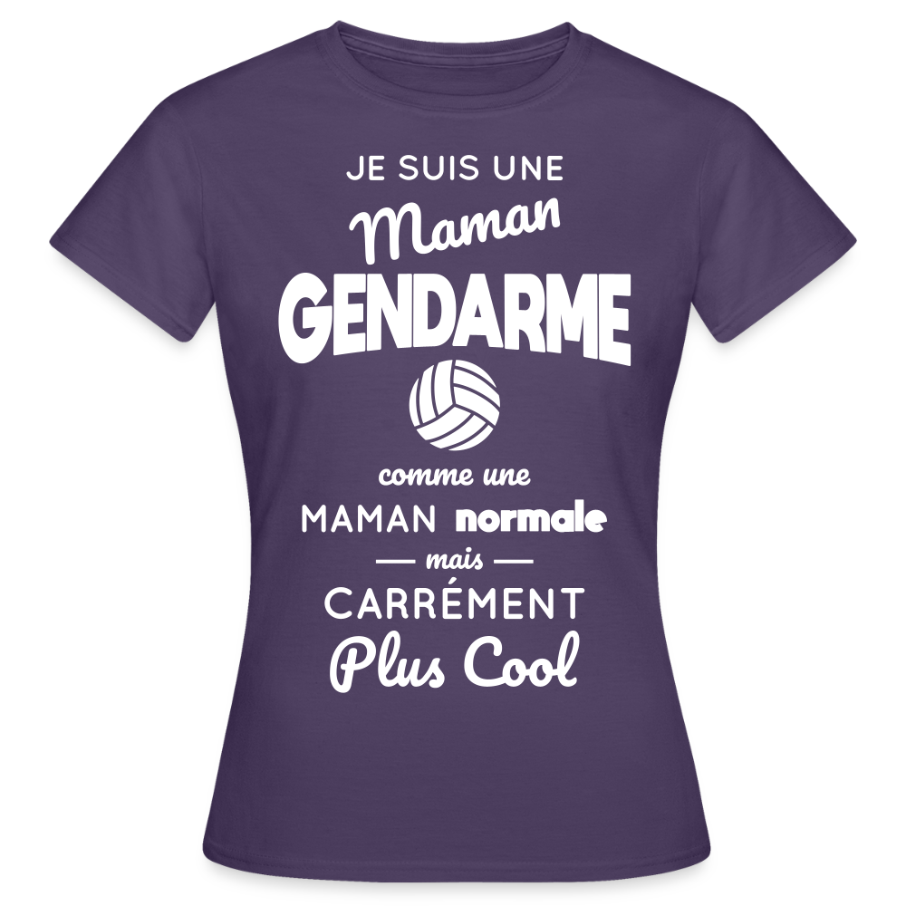 T-shirt Femme - Maman gendarme plus cool - violet foncé