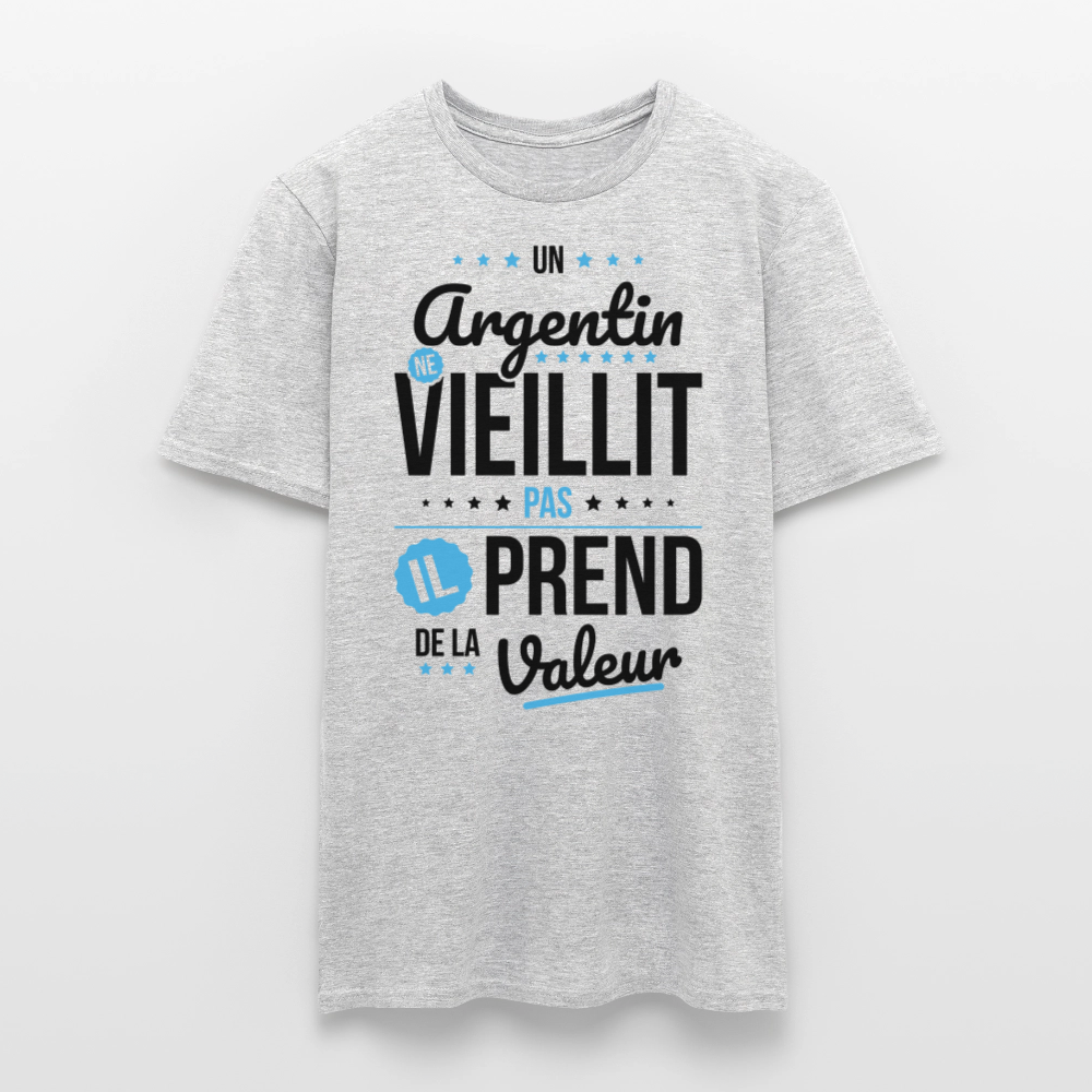 T-shirt Homme - Un Argentin ne vieillit pas - gris chiné