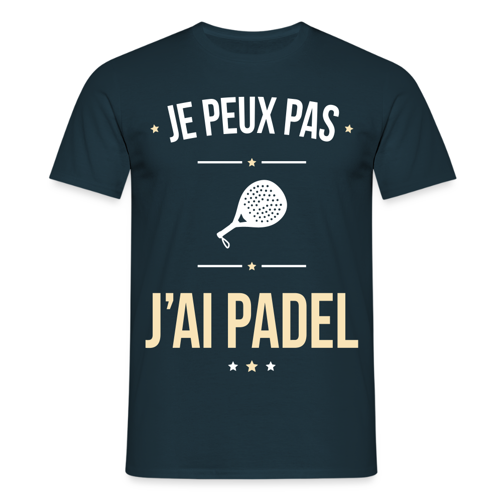 T-shirt Homme - Je peux pas j'ai Padel - marine