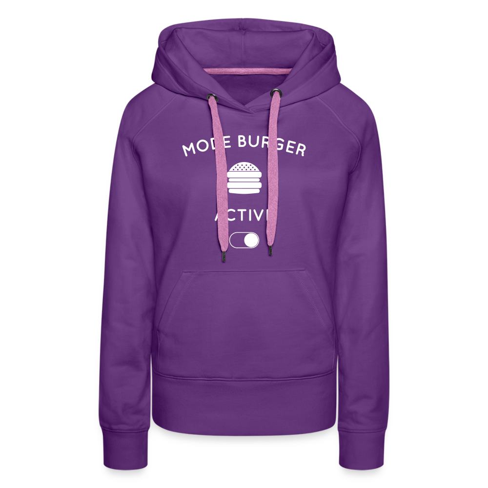 Sweat à capuche Premium Femme - Mode burger activé - violet
