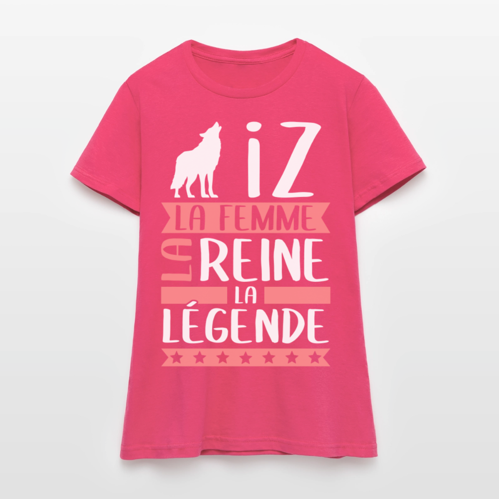 T-shirt femme Louise rébus – La femme, la reine, la légende - rose azalée