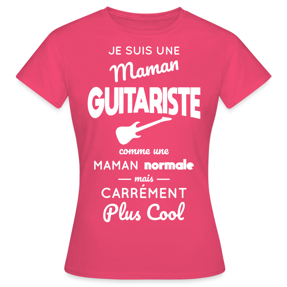 T-shirt Femme - Maman guitariste plus cool - rose azalée