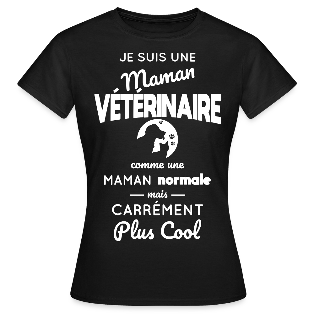 T-shirt Femme - Maman vétérinaire plus cool - noir