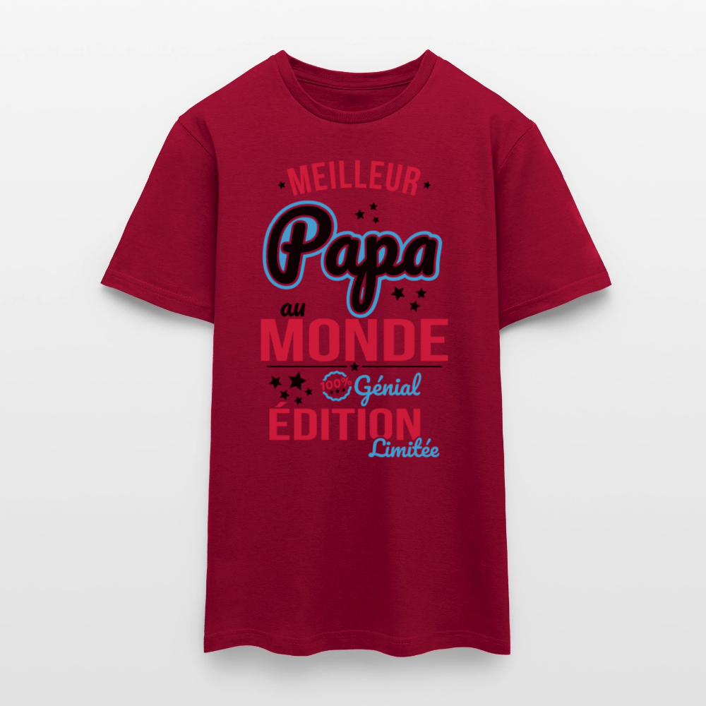 T-shirt Homme - Meilleur Papa au monde - rouge brique