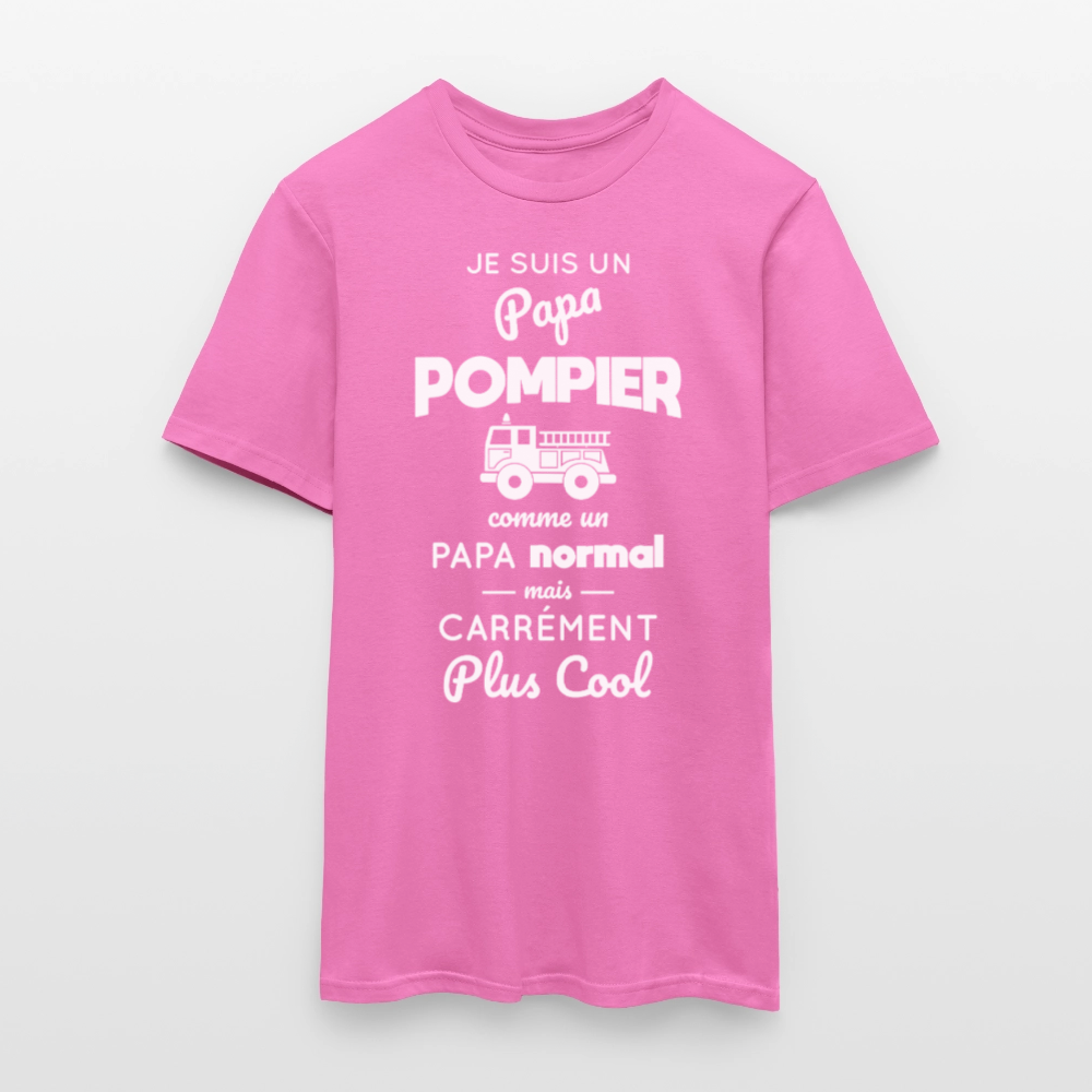 T-shirt Homme - Papa pompier plus cool - rose