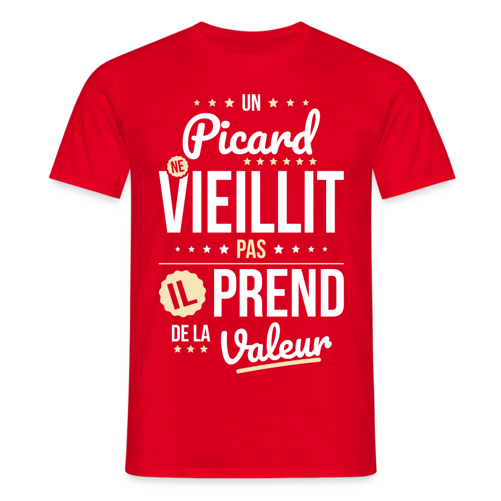 T-shirt Homme - Un Picard ne vieillit pas - rouge