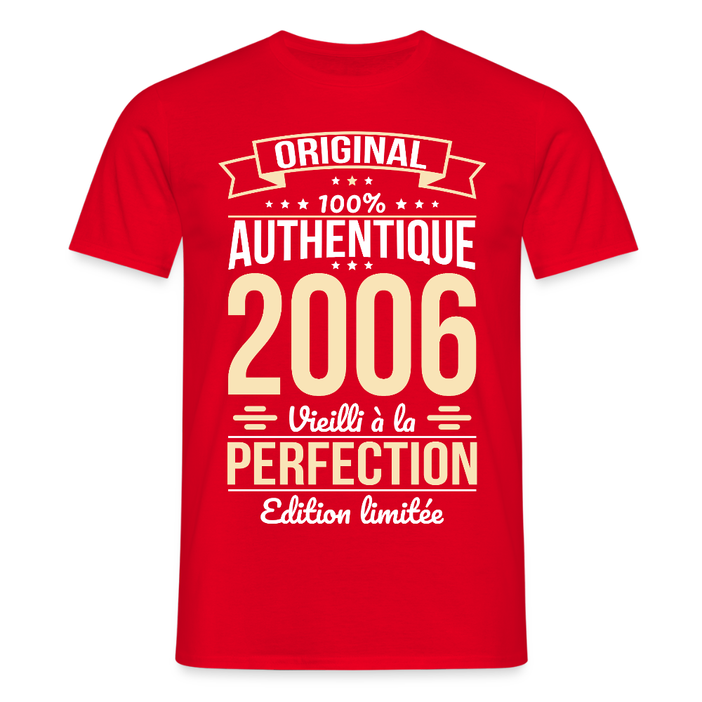 T-shirt anniversaire homme 20 ans – Original 2006 - rouge