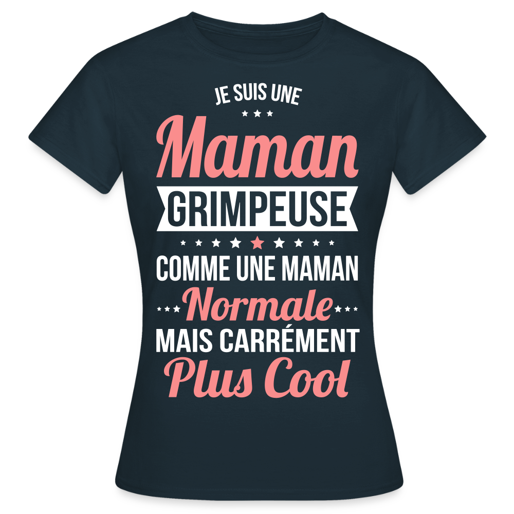T-shirt Femme - Maman grimpeuse plus cool - marine