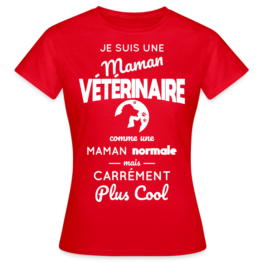 T-shirt Femme - Maman vétérinaire plus cool - rouge