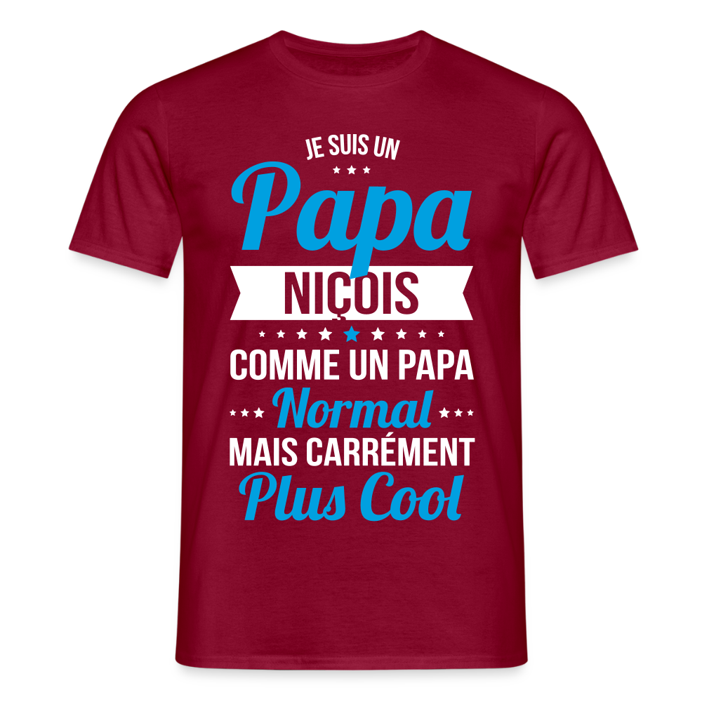 T-shirt Homme - Papa Niçois Plus Cool - rouge brique