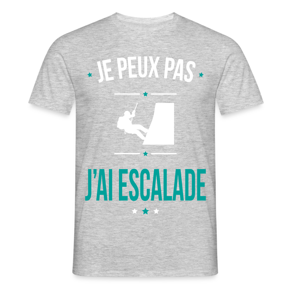 T-shirt Homme - Je peux pas j'ai Escalade - gris chiné
