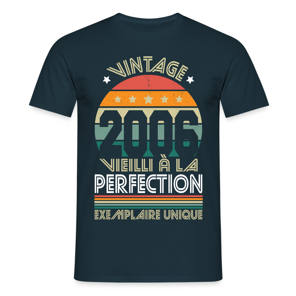 T-shirt Homme - Anniversaire 19 Ans - Vintage 2006 - marine