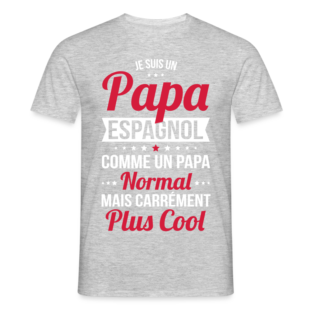 T-shirt Homme - Papa Espagnol Plus Cool - gris chiné