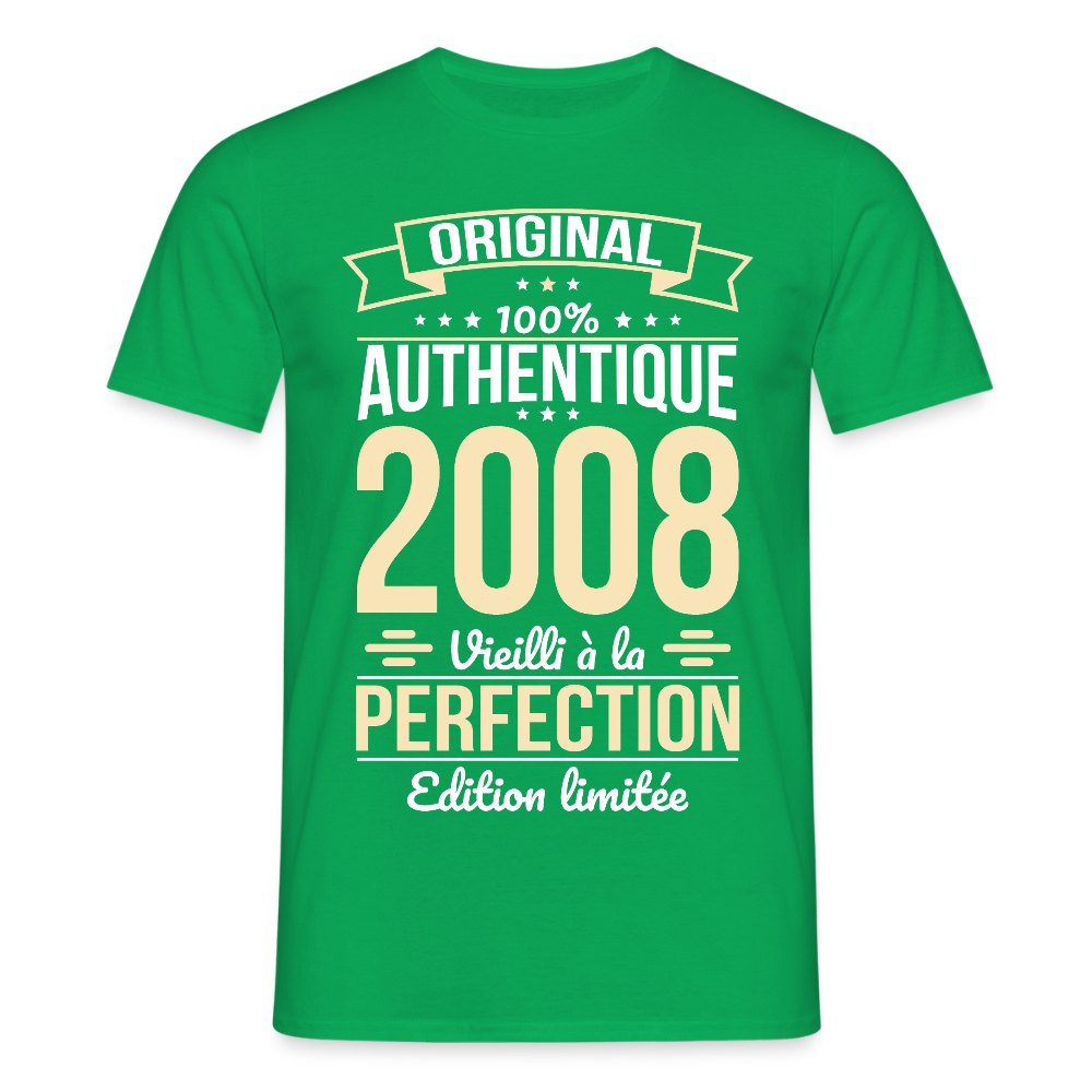 T-shirt anniversaire homme 18 ans – Original 2008 - vert