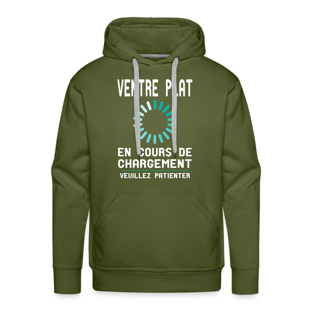 Sweat à capuche Premium Homme - Ventre plat en cours de chargement - vert olive