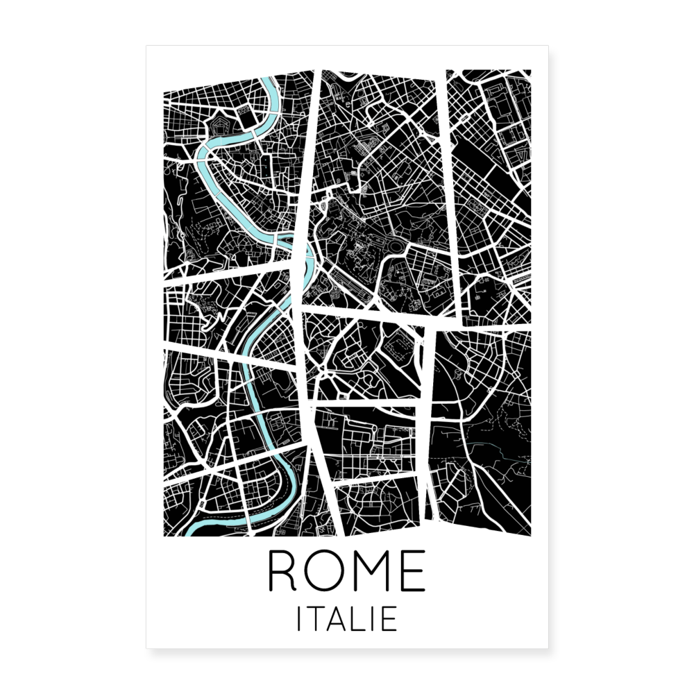 Poster Rome - Plan Rome - 60 x 90 cm - blanc