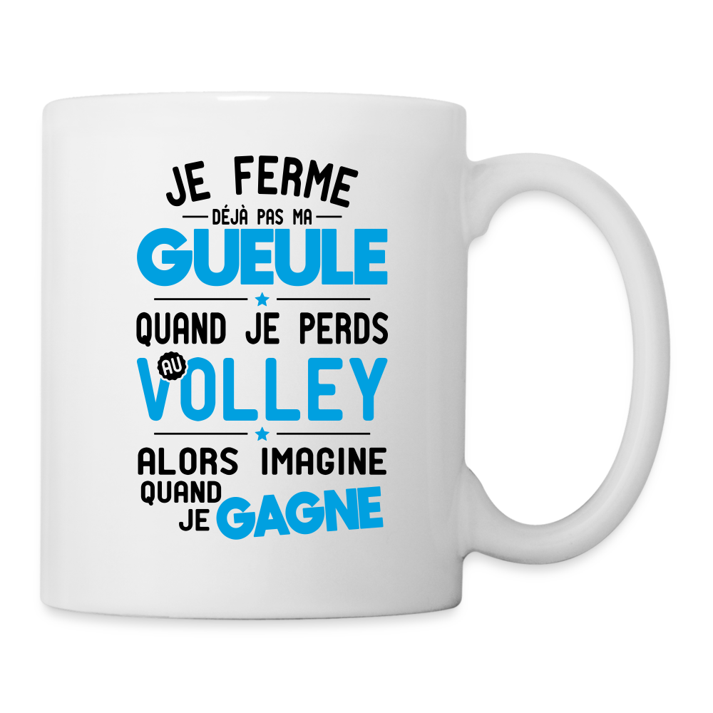 Mug blanc - Je ferme pas ma gueule quand je perds au volley - blanc
