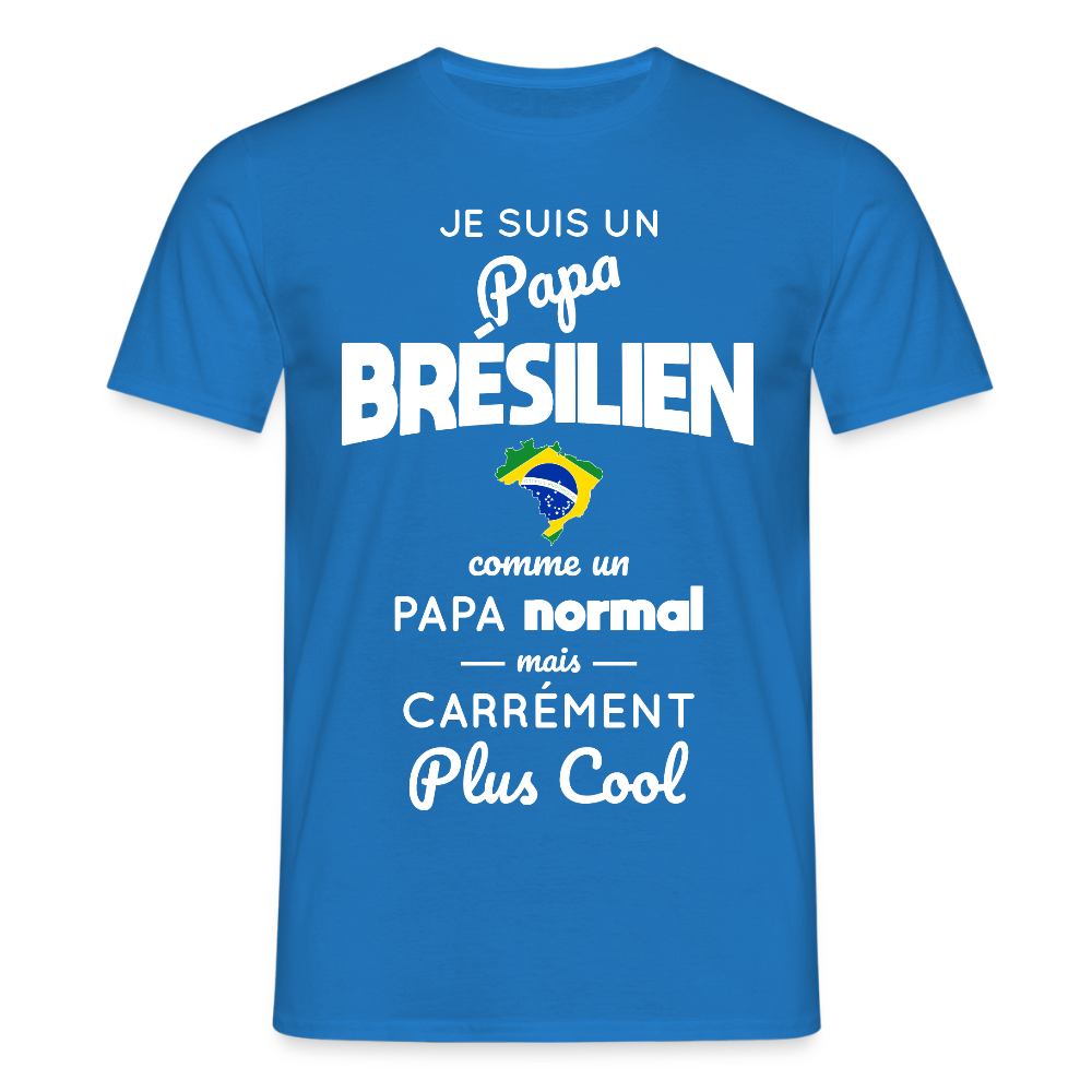 T-shirt Homme - Papa Brésilien Plus Cool - bleu royal