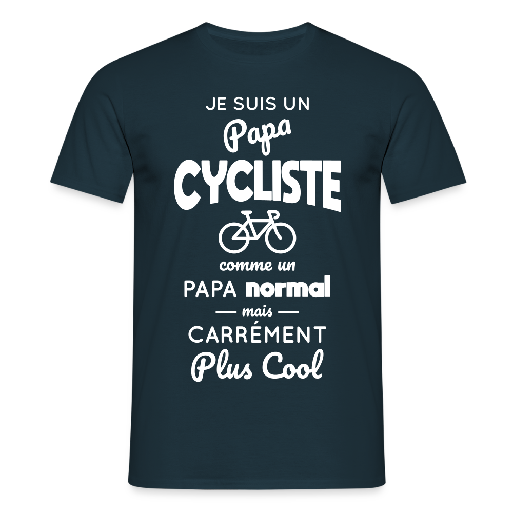 T-shirt Homme - Papa cycliste plus cool - marine