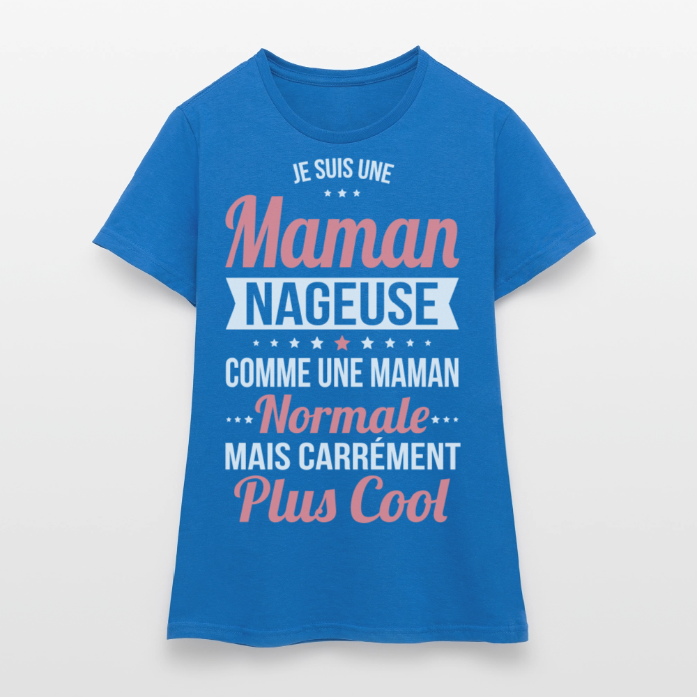 T-shirt Femme - Maman nageuse plus cool - bleu royal