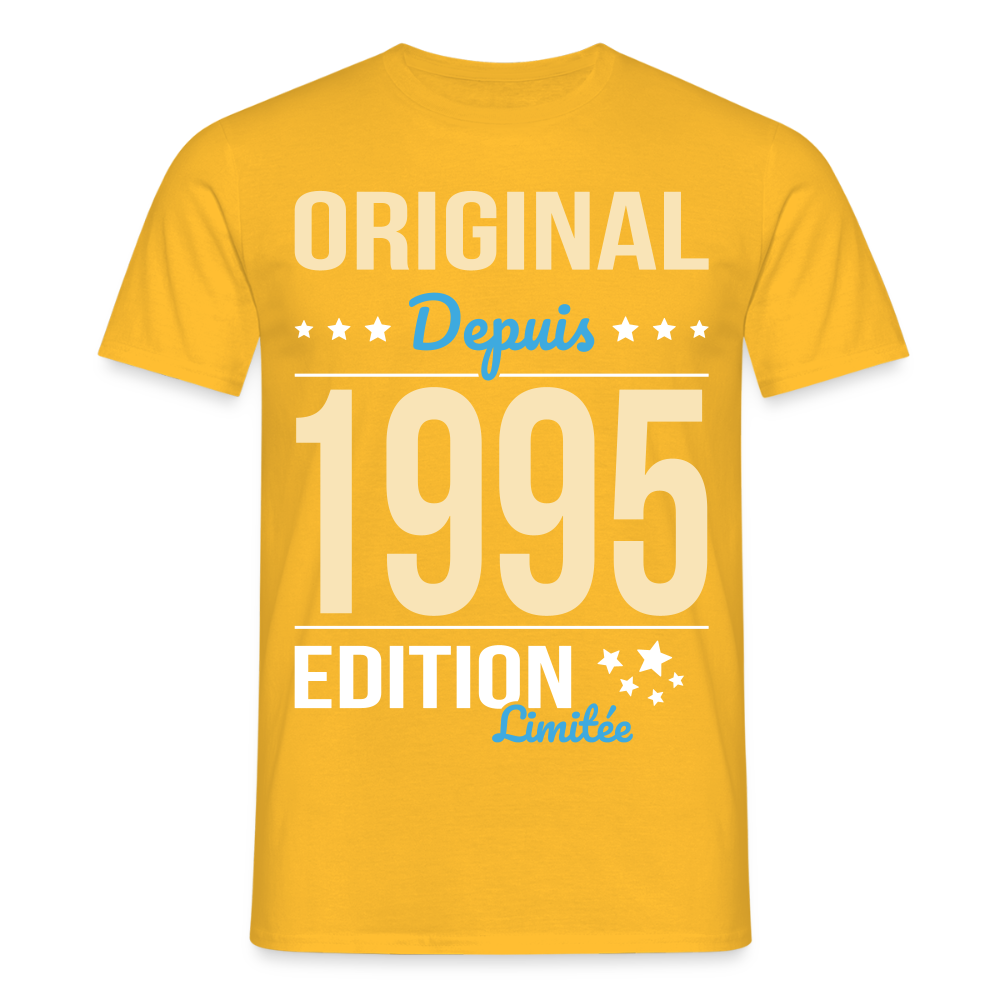 T-shirt Homme - Anniversaire 30 Ans - Original depuis 1995 - jaune