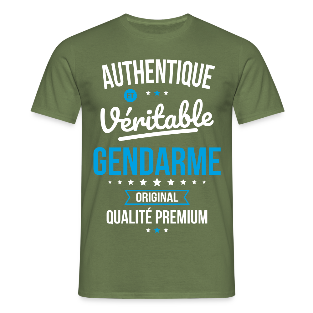 T-shirt Homme - Authentique et véritable Gendarme - vert militaire