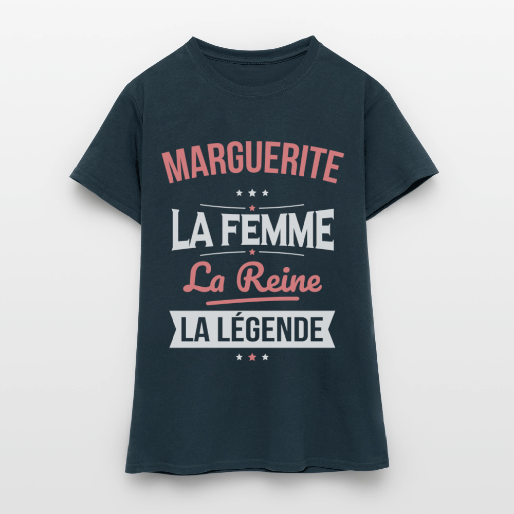T-shirt Femme - Marguerite - la Femme - la Reine - la Légende - marine
