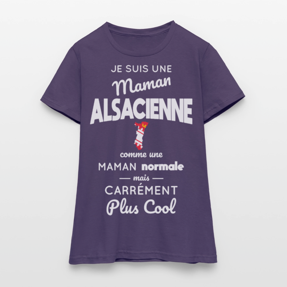 T-shirt Femme - Maman Alsacienne plus cool - violet foncé