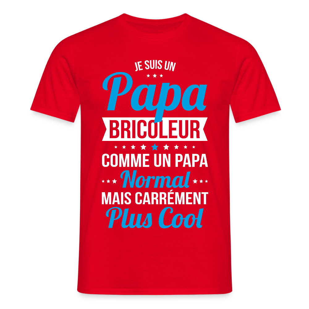 T-shirt Homme - Papa bricoleur plus cool - rouge