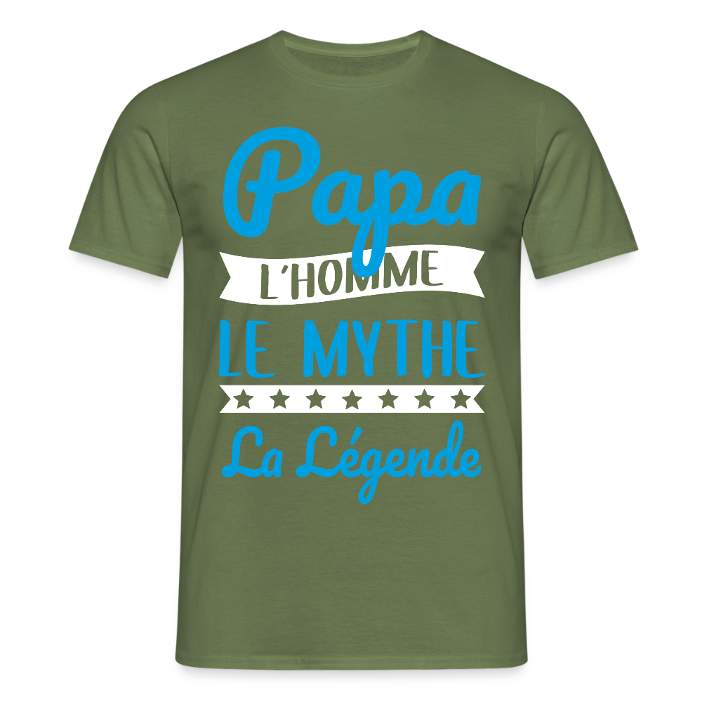 T-shirt Homme - Papa L'Homme le Mythe la Légende - vert militaire