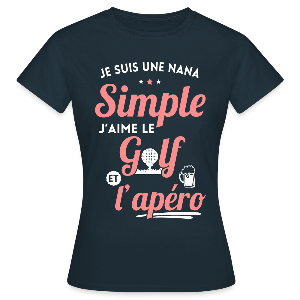 T-shirt Femme - J'aime le golf et l'apéro - marine